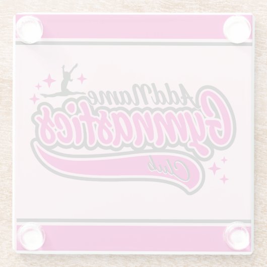 Gymnast Split Leap Gymnastiek op maat Glazen Onderzetter (Achterkant)