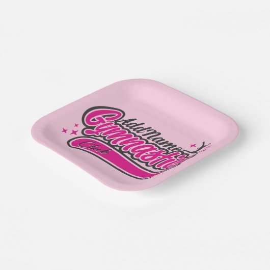 Gymnast Split Leap Gymnastiek op maat Papieren Bordje (Gebogen)