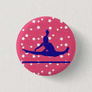 Gymnast Swirling Stars Ronde Button 3,2 Cm