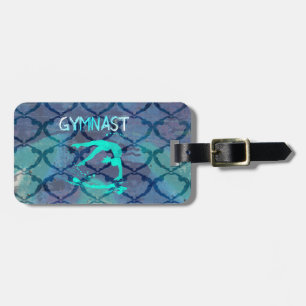 Gymnast Tribal Pattern Blue Bagagelabel