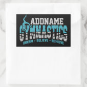 Gymnast VOEGT NAAM Gymnastiek Team Backbend Kickov Rechthoekige Sticker (Tas)