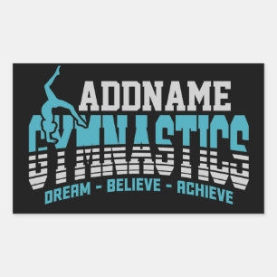 Gymnast VOEGT NAAM Gymnastiek Team Backbend Kickov Rechthoekige Sticker