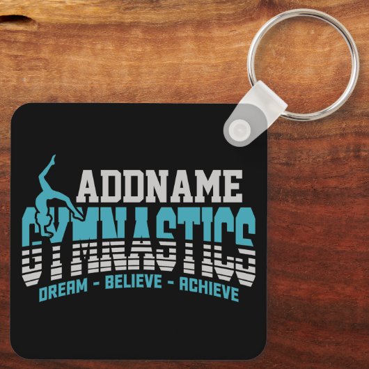 Gymnast VOEGT NAAM Gymnastiek Team Backbend Kickov Sleutelhanger (Achterkant)
