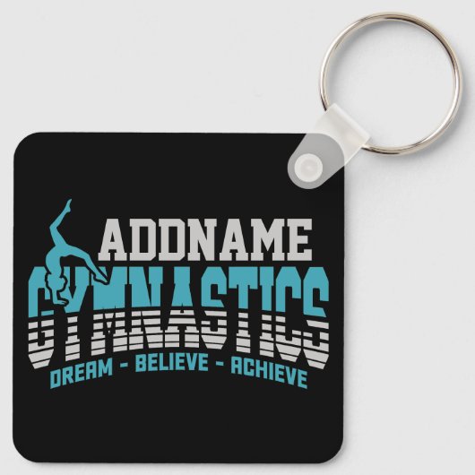 Gymnast VOEGT NAAM Gymnastiek Team Backbend Kickov Sleutelhanger (Achterkant)