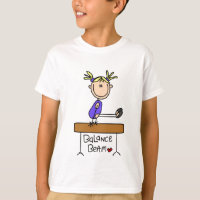 Gymnaste blonde de fille sur des T-shirts et des