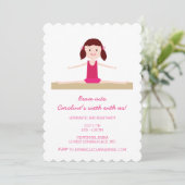Gymnaste Brunette| Invitation d'anniversaire (Debout devant)