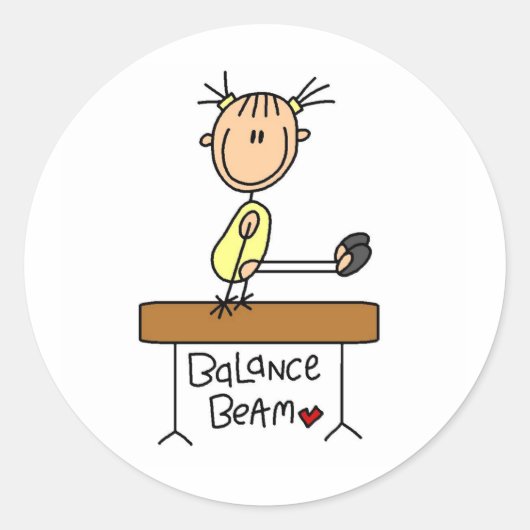 Gymnaste de la figure de bâton sur les autocollant (Devant)