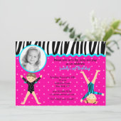 Gymnaste Gymnastique Anniversaire Invitations (Debout devant)