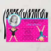 Gymnaste Gymnastique Anniversaire Invitations (Devant / Derrière)