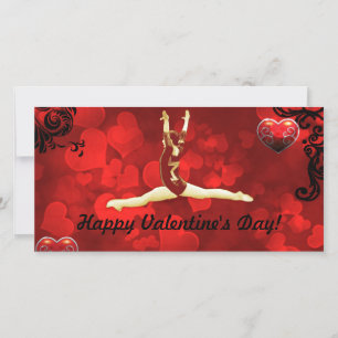 Gymnaste Valentine's Day carte photo