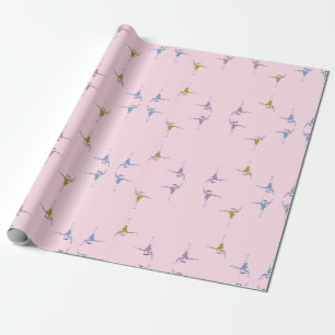 gymnasten in roze cadeaupapier