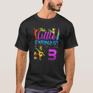Gymnasten Little 3 Birthday Party Flip Tumble T-shirt