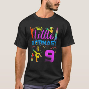 Gymnasten Little 9 Birthday Party Flip Tumble T-shirt