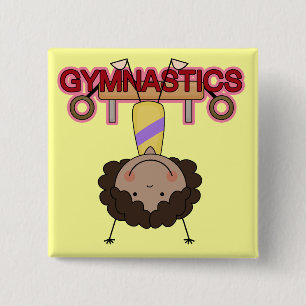GYMNASTICS - Afrikaanse Amerikaanse meisjeshandgre Vierkante Button 5,1 Cm