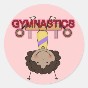 GYMNASTICS - Afro-Amerikaans Meisje Handstands Ronde Sticker