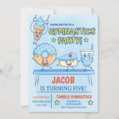 Gymnastics Birthday Invitation Boy Kaart (Voorkant)