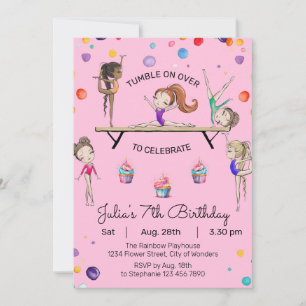 Gymnastics Birthday Invitation Gymnastiekpartij Kaart