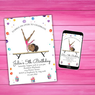 Gymnastics Birthday Invitation Gymnastiekpartij Kaart