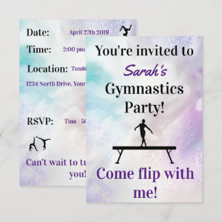 Gymnastics Birthday Invitation | Gymnastiekpartij Kaart