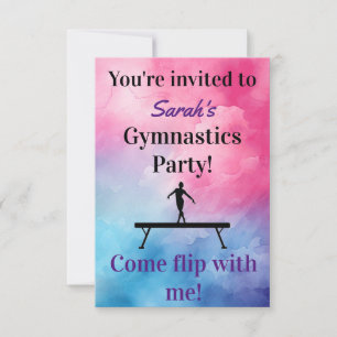 Gymnastics Birthday Invitation Gymnastiekpartij Kaart