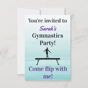 Gymnastics Birthday Invitation Gymnastiekpartij Kaart