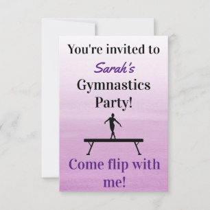 Gymnastics Birthday Invitation Gymnastiekpartij Kaart
