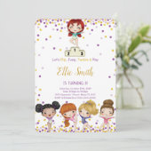 Gymnastics Birthday Invitation Kaart (Staand voorkant)