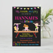 Gymnastics Birthday Invitation Kaart (Staand voorkant)