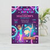 Gymnastics Birthday Invitation Neon Glow Party (Debout devant)