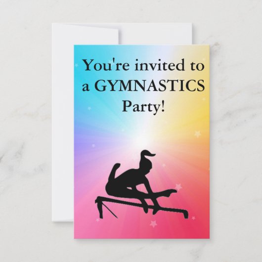 Gymnastics Birthday Party Invitation (Voorkant)