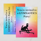Gymnastics Birthday Party Invitation (Voorkant / Achterkant)