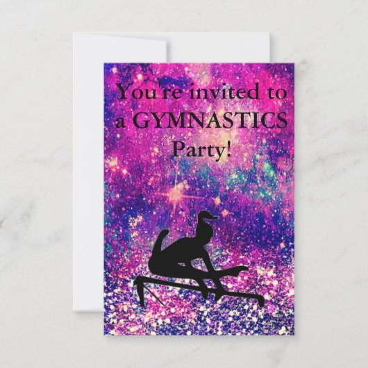 Gymnastics Birthday Party Invitation (Voorkant)
