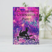 Gymnastics Birthday Party Invitation (Staand voorkant)