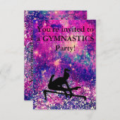 Gymnastics Birthday Party Invitation (Voorkant / Achterkant)