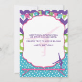Gymnastics Birthday Party Invitation Kaart (Achterkant)
