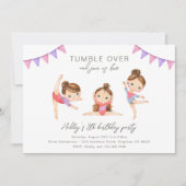 Gymnastics Birthday Party Invitation Kaart (Voorkant)