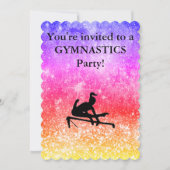 Gymnastics Birthday Party Invitation Kaart (Voorkant)