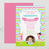 Gymnastics Birthday Party Invitations Kaart (Voorkant / Achterkant)
