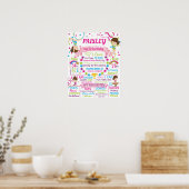 Gymnastics Birthday Party sign poster (Keuken)