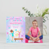 Gymnastics Birthday Photo Invitation  (Debout devant)