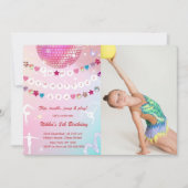 Gymnastics Birthday Pink Gym Party Photo Kaart (Voorkant)