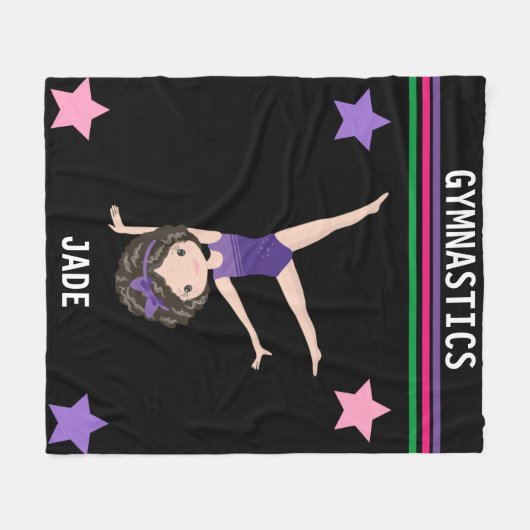 GYMNASTICS BLANKET VOOR GESPECIFICEERDE MEISJES. FLEECE DEKEN (Voorkant (Horizontaal))