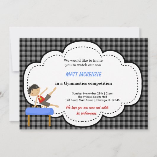 Gymnastics Boy Competition (Black) Kaart (Voorkant)