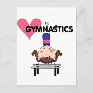 GYMNASTICS - Brunette Girl Handtribunes Briefkaart