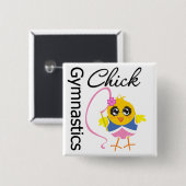 Gymnastics Chick Vierkante Button 5,1 Cm (Voorkant /achterkant)