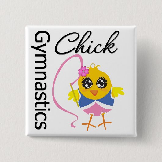 Gymnastics Chick Vierkante Button 5,1 Cm (Voorkant)