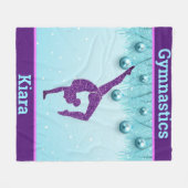 Gymnastics Christmas Purple Aqua Personalized Fleece Deken (Voorkant (Horizontaal))