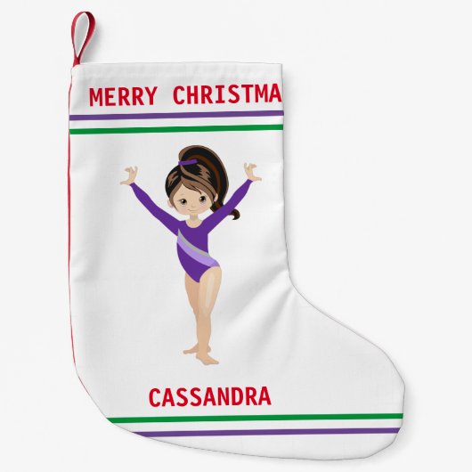 GYMNASTICS CHRISTMAS STOCKING FOR GIRLS. KLEINE KERSTSOK (Voorkant)