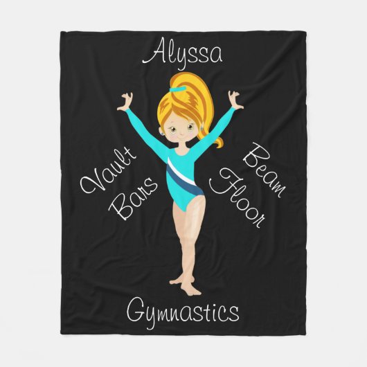 Gymnastics Deep Blonde, Hazel Eyes, Turquoise Leo Fleece Deken (Voorkant)
