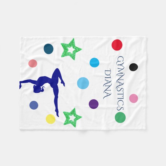 "GYMNASTICS"-deken met aangepaste naam. Fleece Deken (Voorkant (Horizontaal))
